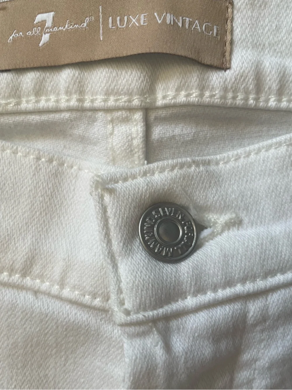 #053, 7 For All Mankind, Josephine white Jean, size 27
